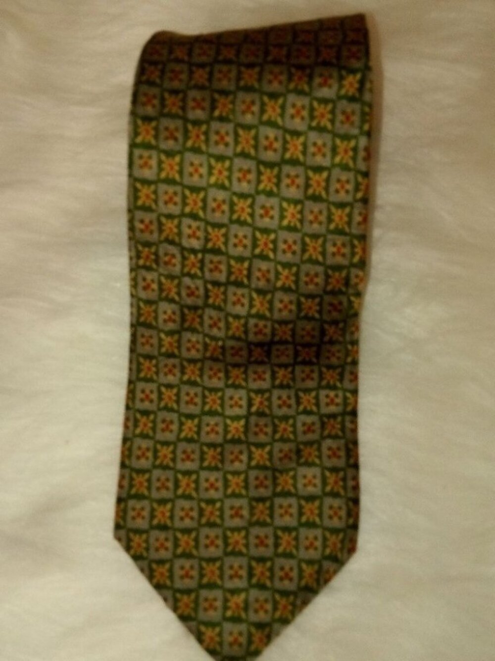 GAP Premium Silk Green Yellow Tie